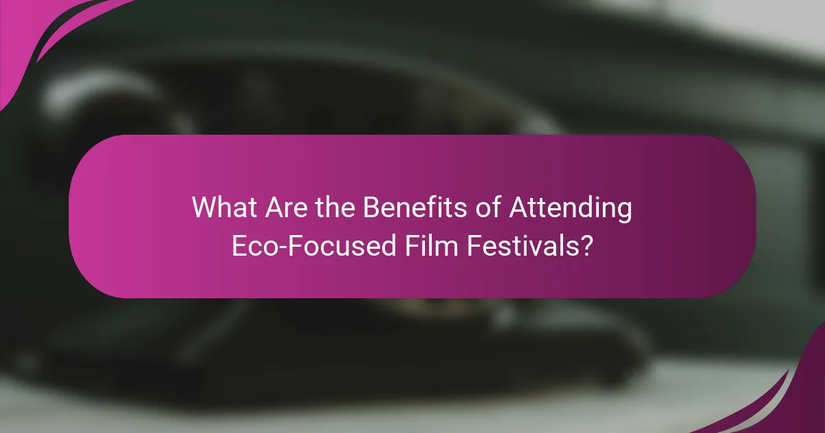 What Are the Benefits of Attending Eco-Focused Film Festivals?