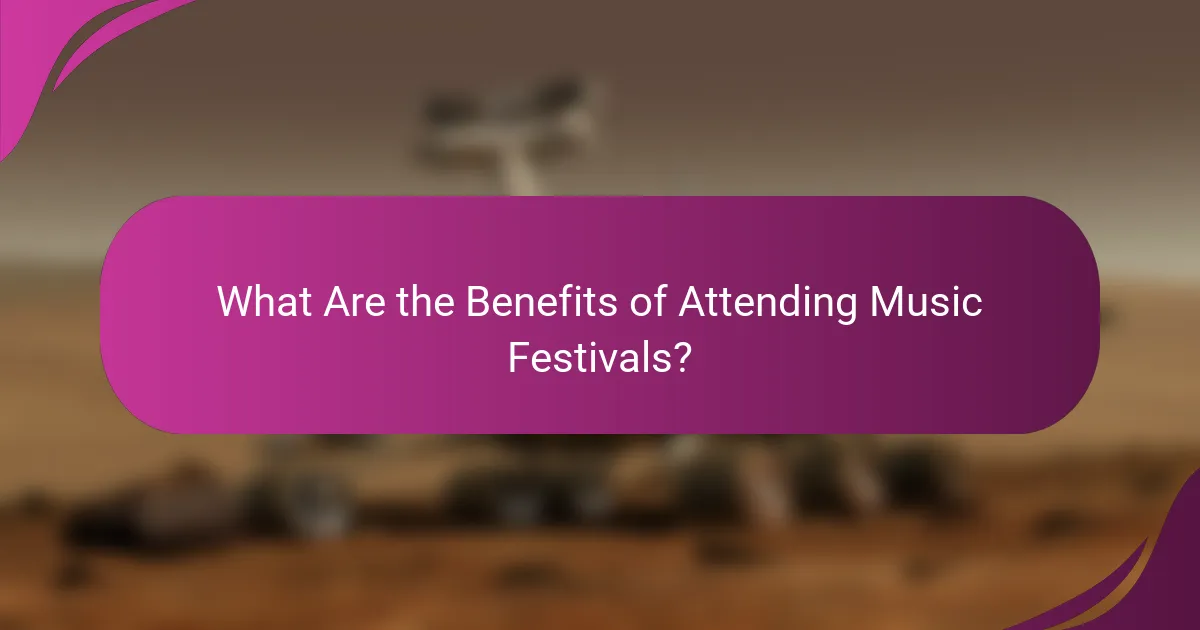 What Are the Benefits of Attending Music Festivals?