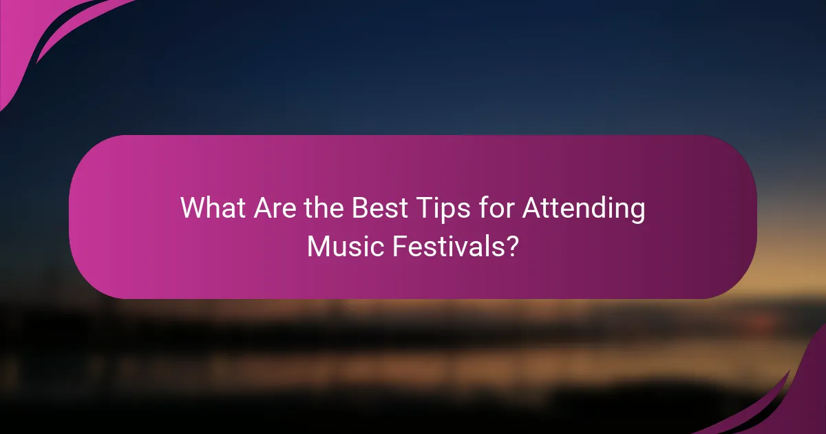 What Are the Best Tips for Attending Music Festivals?
