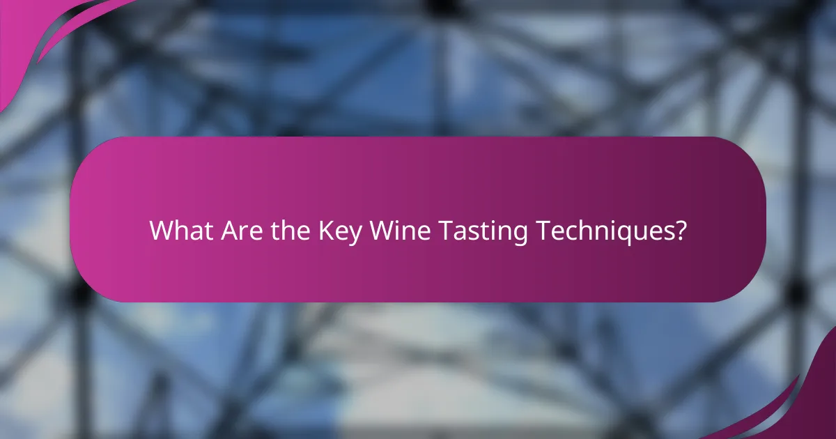 What Are the Key Wine Tasting Techniques?