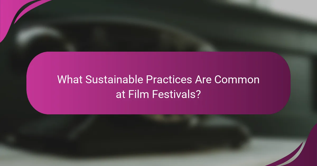 What Sustainable Practices Are Common at Film Festivals?