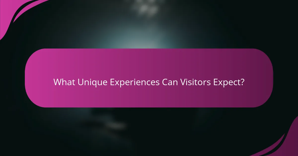 What Unique Experiences Can Visitors Expect?